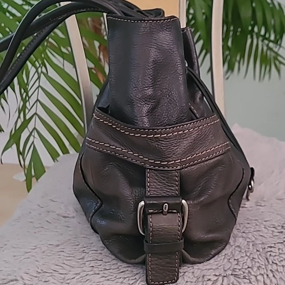 Fossil Leather Drawstring Bag ❤️